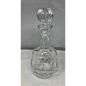Vtg‎ Atlantis Cut Crystal Glass Whiskey Decanter w/ Stopper Barware